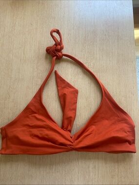 COS Rust Orange Halter Bikini Top